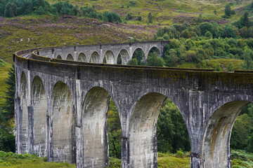 The Glenfinnan Viaduct in the Scottish highlands	
