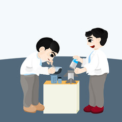 Obraz premium The science experiment in the lab.