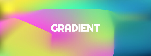 Abstract blurred gradient background. Modern geometric backdrop. Minimal banner, poster template with mesh gradient. Futuristic neon palette. Vector illustration