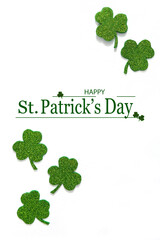 Happy St. Patrick's Day banner.Holiday background.St Patricks Day frame against a white background....