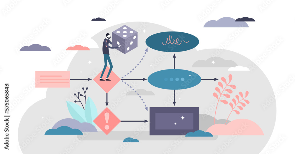 Poster next move illustration, transparent background. business choice option flat tiny persons concept. de