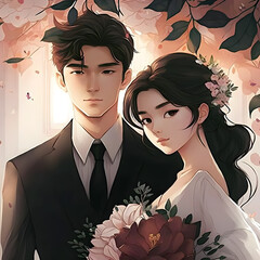 Bride and Groom generative ai