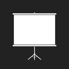 Projector Screen, Movie Screen, Vintage Classroom Screen, Rollup Screen, Projector Monitor, Classroom Screening, Vector Illustration Background	