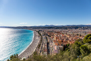 Vieux Nice and the beach, French Riviera, Alpes-Maritimes, France