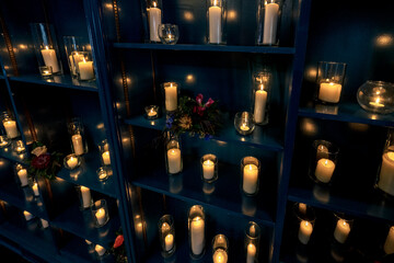 Blue Wall of Candles