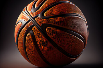 Basketball close-up on studio background. Generative Ai