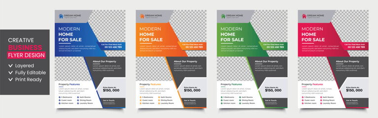 Real estate flyer design template, property sale flyer design, Professional home sale flyer design template, creative home for sale flyer, color a4 print ready flyer