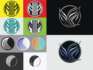 set of new generated icons of spheres, customizable vector logos for business and companies