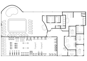 Floor plan gym. Fitness center 3d illustration. Fitness. Gym. Fitness club. Gym interior design.