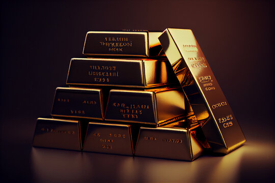 stack of gold bars, generative ai