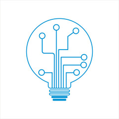 Light bulb circuit style icon vector illustration, lamp electric template logo design vector