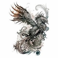 Obraz premium ready to print sleeve tattoo white background - generative ai