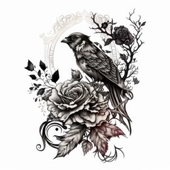 Obraz premium ready to print sleeve tattoo white background - generative ai