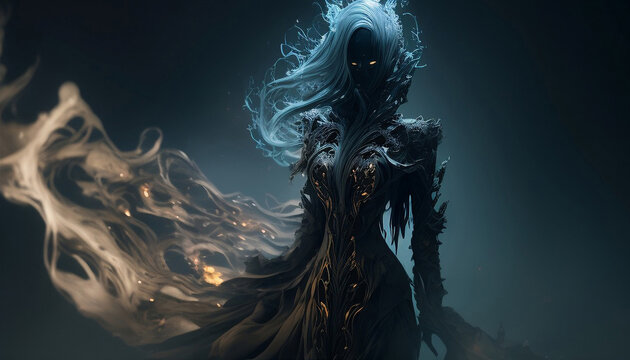 witch, ghost of a cursed woman, generative ai