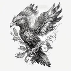 Obraz premium ready to print sleeve tattoo white background - generative ai