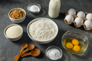 Fototapeta na wymiar Organic Raw Baking Ingredients