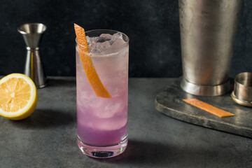 Boozy Refreshing Purple Empress Highball Cocktail