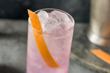Boozy Refreshing Purple Empress Highball Cocktail