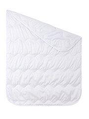 bed linen pillow and blanket made of quilted fabric with sewing and processing features
