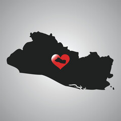 Map of El Salvador Isolated on Grey Background. Vector
