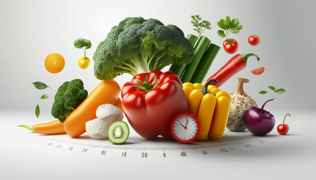 The concept of vegetables Diet Healthy eating. Generative AI