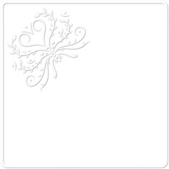 Fototapeta na wymiar Delicate card with ornament and heart. Love card, wedding white motif with space in vector and jpg format.