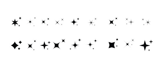 Sparkle star icons. Shine icons. Stars sparkles vector