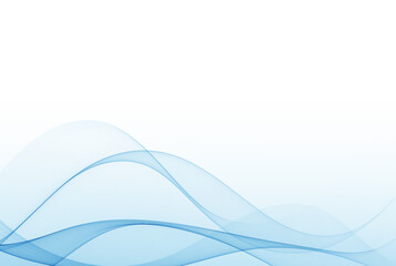 Abstract blue beautiful smooth wave lines isolated on white background. Design element.