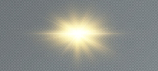 Fototapeta premium Golden particles of light. Golden light. Light flare.Stars isolated on transparent background.
