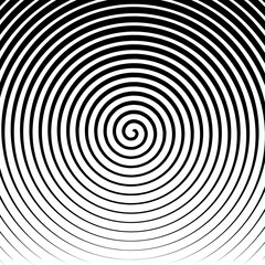 Obraz premium Spiral radial Swirl Radial Hypnotic Psychedelic illusion rotating background Vector black and white quality vector illustration cut stroke 