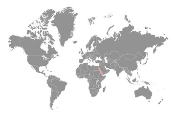Fototapeta na wymiar Red Sea on the world map. Vector illustration.