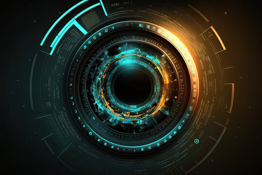 Futuristic technology concept, Circular hud elements, virtual reality, Big data, cyber system security, technology business, lens, camera, photography, photo, technology, digital, glass, focus, lens, 