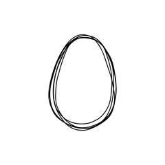 Hand drawn grunge eggs. Easter egg sketch. Vector icon set