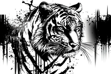 Art of the tiger on a white background