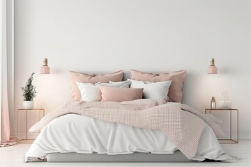 Sweet Dreams: A Minimalist and Comfortable Bedroom Oasis Cozy Bedroom for a Lazy Sunday Morning. Generative AI