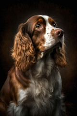 Cocker spaniel dog over a dark background