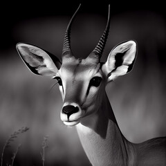 impala antelope portrait - obrazy, fototapety, plakaty