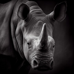 white rhino head