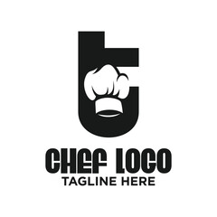 Letter T Chef Logo Design Template Inspiration, Vector Illustration.