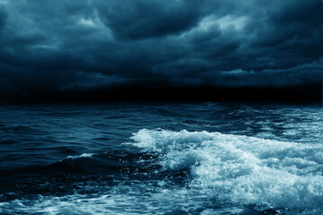 ocean with stormy sky 
