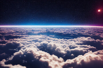 Fototapeta na wymiar Beautiful calming clouds from space Generative AI