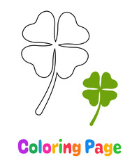 Coloring page with Clover Leaf for kids