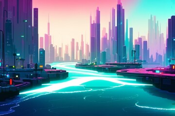 city scape separated by a river