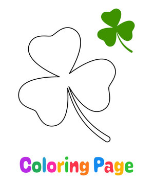 Coloring page with Clover Leaf for kids