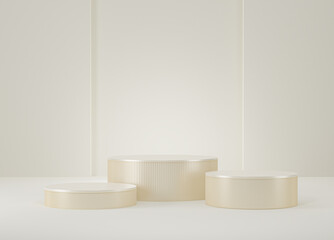 3D rendering minimal podium display.mockup for product scene,Scene with geometrical forms.