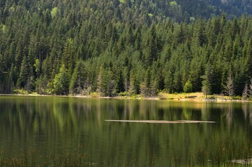 Fototapeta na wymiar natural lake on the mountain