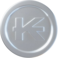 Obraz premium Silver Lao kip coin 3d render illustration