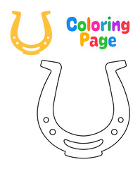 Coloring page with Horseshoe for kids