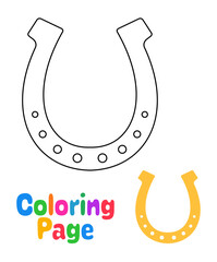 Coloring page with Horseshoe for kids