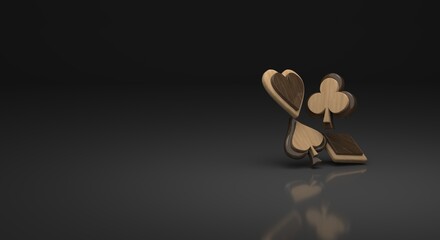 Obraz premium casino background, decks on polished wood, casino flyer (3d illustration)